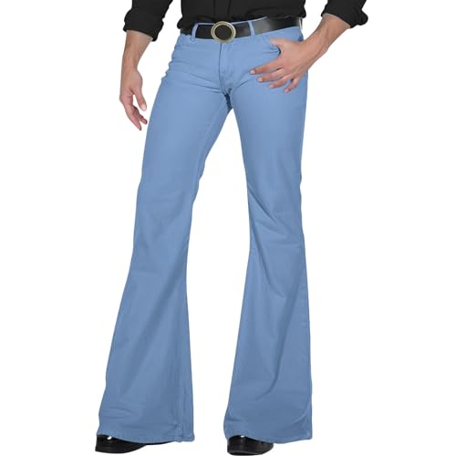 Schlaghose Herren 70Er Jahre Hose Hippie Anzughose Herren Stretch, 70Er Jahre Outfit FaschingskostüMe MäNner Hippie Disco Style Schlaghose FüR Karneval von Generisch
