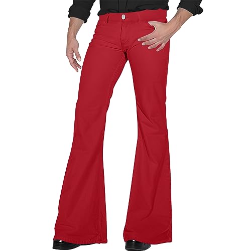 Schlaghose Herren 70Er Jahre Hose Hippie Anzughose Herren Stretch, 70Er Jahre Outfit FaschingskostüMe MäNner Hippie Disco Style Schlaghose FüR Karneval von Generisch