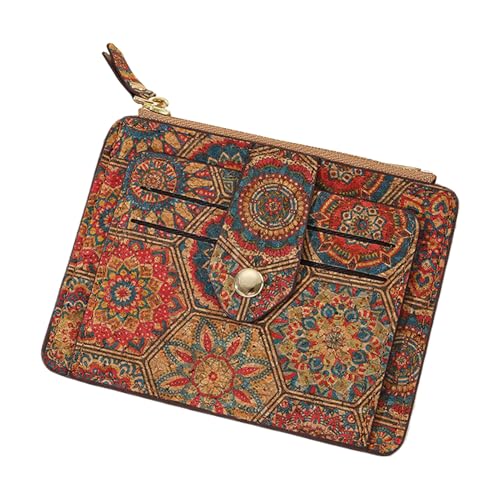 Schlanke Geldbörse für Damen – Kreditkartenetui mit Vintage-Blumenmuster, kleine Damengeldbörsen, , schmaler Kartenhalter für Führerschein, Ausweise, B, Refer to description, Unisex von Generisch