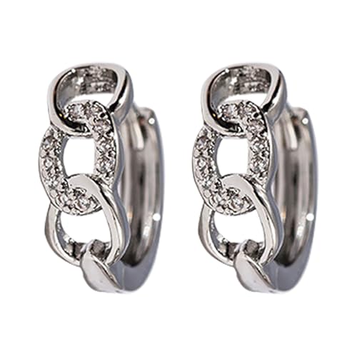 Schleifen Ohrringe Women's Hollow Ring Buckle Design Earrings Temperament Light Design Silberne Mädchen Ohrringe 925 (Silver, One Size) von Generisch