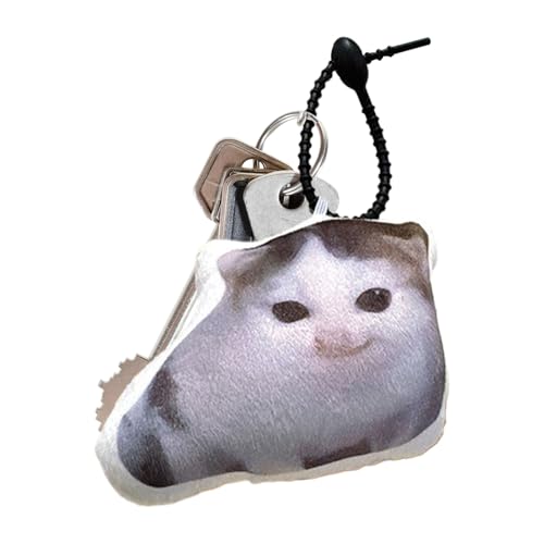 Schlüsselanhänger, Katze, Tier, Plüsch-Schlüsselanhänger, modisches Accessoire, Sammlerstück, Souvenir mit Sound für Teenager, Paare, Erwachsene, Klassenkameraden, Freunde, Weihnachten von Generisch