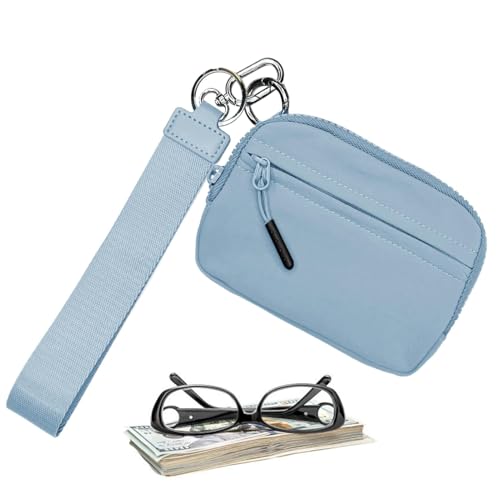 Schlüsselanhänger-Beutel, Schlüsselanhänger-Beutel-Geldbörse - Geldbörsen für Damen - Wasserdichtes Nylon-Kartenetui mit Reißverschluss, kompakte Damen-Geldbörsen mit Handschlaufe für einfachen Zugrif von Generisch