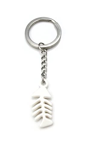 Schlüsselanhänger Fischgräte weiß Fish Bone White Keychain von Generisch