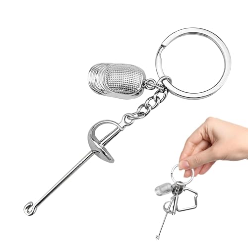 Generisch Schlüsselanhänger Mit Fechten | Zaun | Säbel | Metall | Unisex-Erwachsene | Braun von Generisch