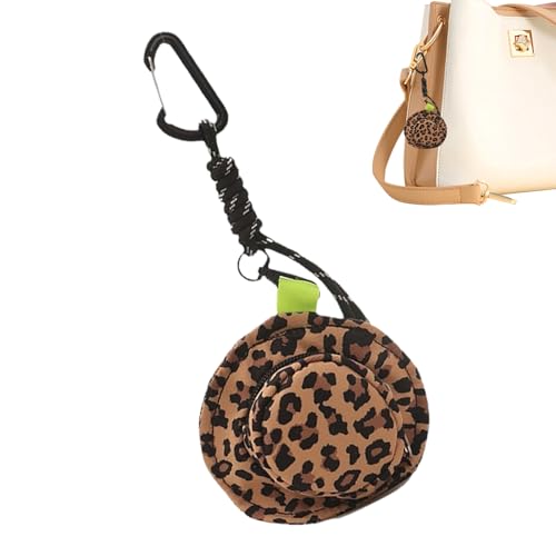 Schlüsselanhänger-Münzgeldbörse – Hutform, modische Tasche mit Reißverschluss, Aufbewahrungstasche für Schlüssel, Kopfhörer, Schlüsselanhänger, Anhänger für Damen und Herren, Refer to von Generisch
