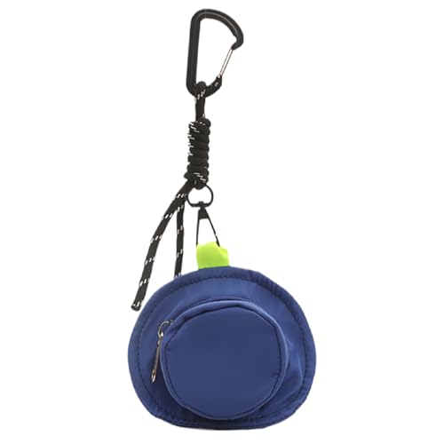 Schlüsselanhänger-Münzgeldbörse – Hutform, modische Tasche mit Reißverschluss, Aufbewahrungstasche für Schlüssel, Kopfhörer, Schlüsselanhänger, Anhänger für Damen und Herren, blau, Refer to von Generisch
