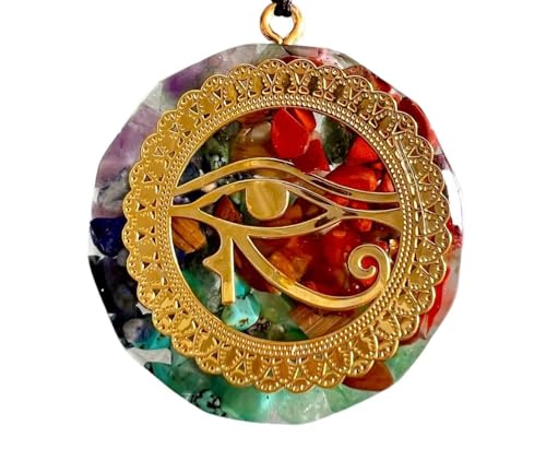 Schlüsselanhänger mit Anhänger Auge des Ra Orgonit Yoga Meditation Geometrie Heiliger Talisman des Reichtums Mystisches Amulett Glücksbringer Sehr mächtig Zubehör Geschenkidee Herren, silber / von Generisch