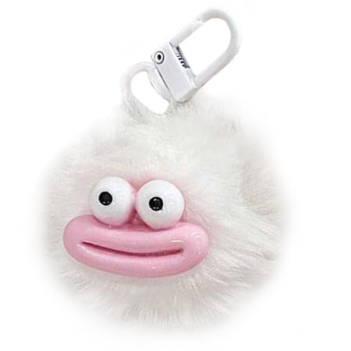 Schlüsselanhänger mit Stofftier – lustiger Wurstmaul-Schlüsselanhänger | Wurstmaul-Schlüsselanhänger | Wurstmaul Schüler Schulranzen Zubehör | Autoschlüsselanhänger für Kinder und Erwachsene, weiß von Generisch