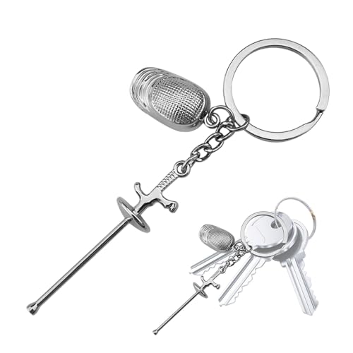 Schlüsselanhänger mit Zaun, Metall-Schlüsselanhänger mit Zaun, Heimdekoration, rostfrei, Schlüsselanhänger für Arbeit, Camping, Schule, Reisen, Geschäftsreisen, a, Refer to description von Generisch