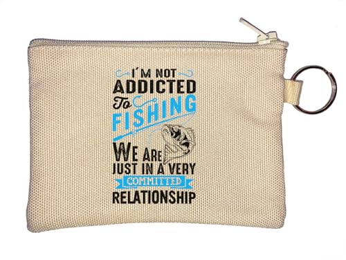 Schlüsselanhänger mit der Aufschrift "I Am Not Addicted To Fishing We are Just in A Very Committed Relationship", Beige von Generisch