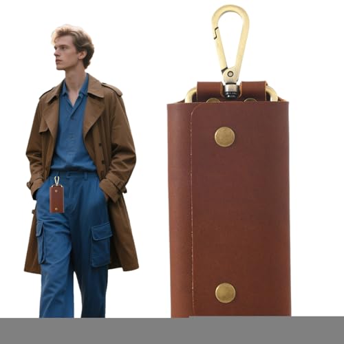 Schlüsselbrieftasche - PU Leder -Schlüsselbund -Brieftasche für Männer Slim Minimalist -Blockierungsschlüsselhalter mit Geldclip und Münztasche Kompaktschlüsselorganisator Auto-/Hausschlüssel, Ka von Generisch