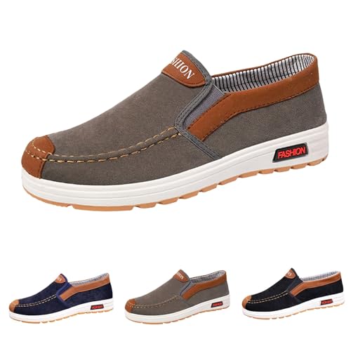 Schlupfschuhe für Herren, lässig, orthopädische Sneaker, atmungsaktiv, Outdoor, Wandern, Sneaker, Segeltuch, weiche Unterseite, rutschfest, leicht, weite Passform, bequeme Wanderschuhe, grau, 39 2/3 Schlupfschuhe für Herren, lässig, orthopädische Sneaker, atmungsaktiv, Outdoor, Wandern, Sneaker, Segeltuch, weiche Unterseite, rutschfest, leicht, weite Passform, bequeme Wanderschuhe, grau, 39 2/3 von Generisch