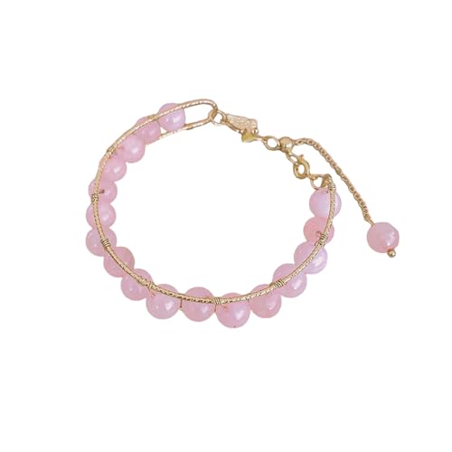 Schmetterlings-Armband mit Natursteinen, Temperament, personalisierbar, vielseitig, leicht und hochwertig, Perlen-Herz-Ohrringe, Einheitsgröße, Künstlicher Kristall, Kein Edelstein von Generisch