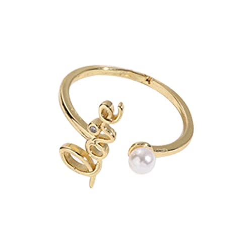 Schmuck Neueste Modeschmuck Geburtsstein Ringe Brautjungfer Goldring mit ersten Designs offen verstellbarer Ehering (Gold, One Size) von Generisch