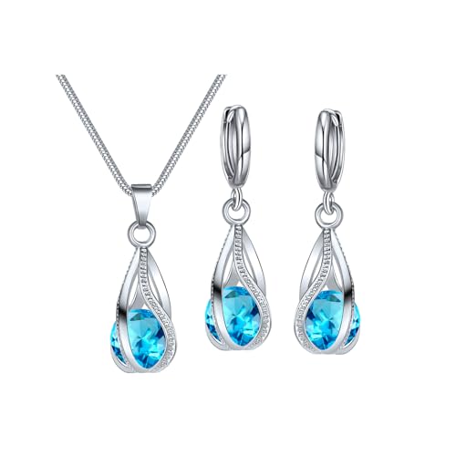 Schmuck-Set für Damen, Koffer, Zirkonia, Brautschmuck, Brautjungfer, Zubehör, Halskette, Ohrringe, Set für Hochzeit, Abschlussball, Jahrestag, Geburtstag, Brautschmuck-Set für Hochzeit, Rose Schmuck-Set für Damen, Koffer, Zirkonia, Brautschmuck, Brautjungfer, Zubehör, Halskette, Ohrringe, Set für Hochzeit, Abschlussball, Jahrestag, Geburtstag, Brautschmuck-Set für Hochzeit, Rose von Generisch