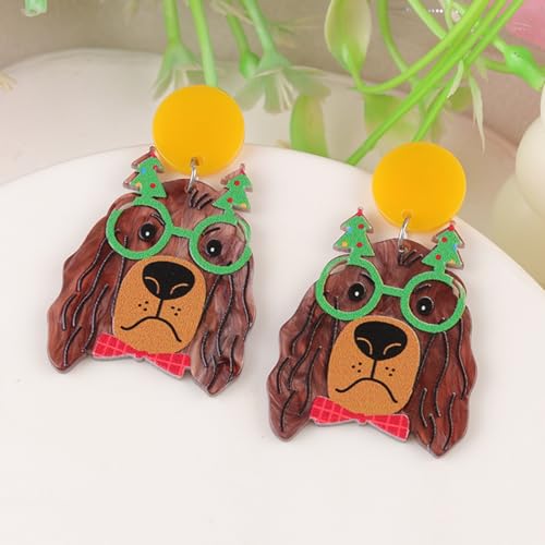 Schmuck Weihnachten Serie Tier Acryl Ohrringe Übertrieben Design Ohrringe Weihnachten (A, 5. 6x3. 4cm) von Generisch
