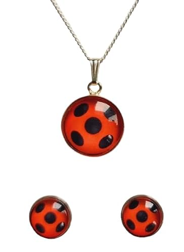 Schmuckset Ladybug Marienkäfer 925er Silber Ohrstecker und Halskette mit Anhänger von Generisch