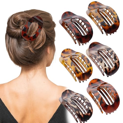 Schnabel Haarspange, Entenschnabel Haarspange, 4/6/8 Stück Benglatt Haarspange, Flache Haarklammern Für Damen, Starker Halt Flat Claw Clip Rutschfest Haarspangen Damen Für Dickes & Dünnes Haar (6pc-A) von Generisch
