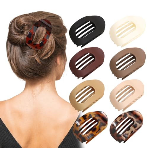 Schnabel Haarspange, Entenschnabel Haarspange, 4/6/8 Stück Benglatt Haarspange, Flache Haarklammern Für Damen, Starker Halt Flat Claw Clip Rutschfest Haarspangen Damen Für Dickes & Dünnes Haar (8pc) von Generisch