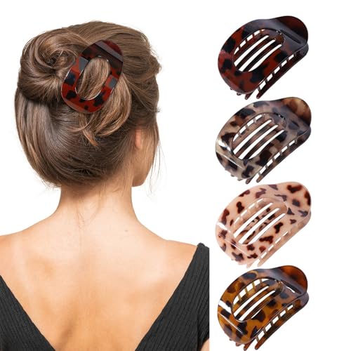 Schnabel Haarspange, Entenschnabel Haarspange, 4/6/8 Stück Benglatt Haarspange, Flache Haarklammern Für Damen, Starker Halt Flat Claw Clip Rutschfest Haarspangen Damen Für Dickes & Dünnes Haar (4pc-F) von Generisch