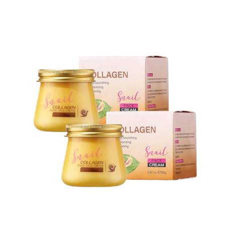 Schneckenkollagen-Gesichtscreme 80 g – Tägliche Feuchtigkeitspflege für Frauen & Männer, straffende Anti-Falten-Creme, unterstützt die Hautbarriere, spendet Feuchtigkeit mit Schneckenschleim (2) von Generisch