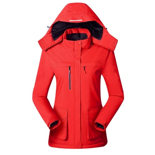 Schneeanzug Damen,Skijacke Damen Reduziert:Anorak Wasserdicht Outdoorjacke Winter Skijacke 3 in 1 Winterjacke Grosse Grössen Funktionsjacke Wintermantel Warm Wanderjacke Reduziert von Generisch