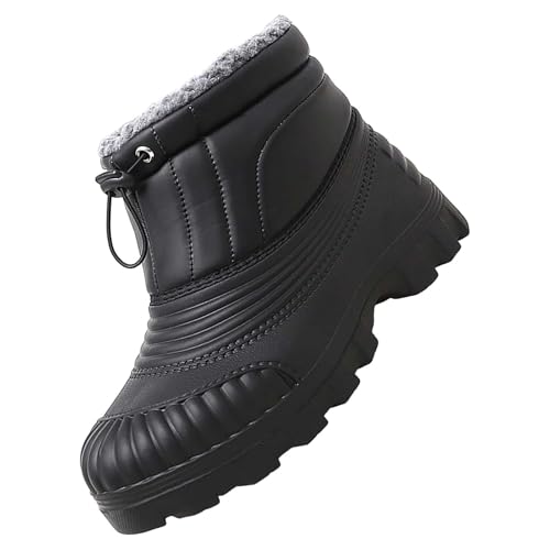 Schneeschuhe Herren Gefüttert, Winterschuhe Herrren Warm, Winterstiefel Fleece Schneestiefel Mit Schnürsenkel Ohne Binden Wanderstiefel rutschfest Leichtgewicht Outdoorschuhe Für Alltag von Generisch