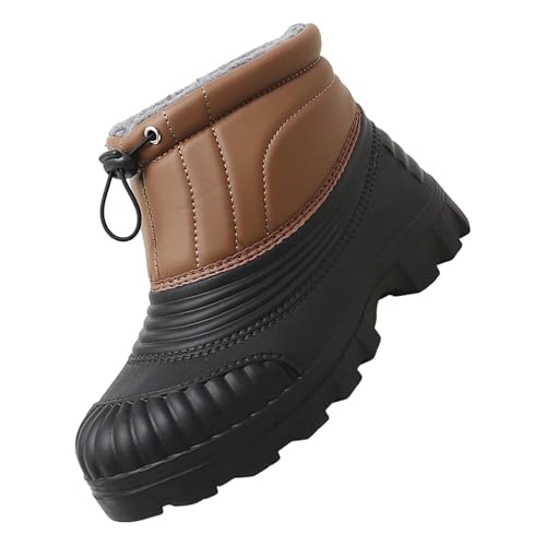 Schneeschuhe Herren Gefüttert, Winterschuhe Herrren Warm, Winterstiefel Fleece Schneestiefel Mit Schnürsenkel Ohne Binden Wanderstiefel rutschfest Leichtgewicht Outdoorschuhe Für Alltag von Generisch
