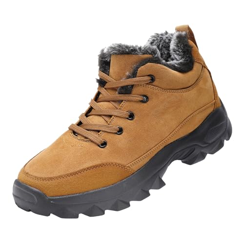 Schneeschuhe Herren Wandern Trekkingschuhe Wasserdichtes Obermaterial Wanderstiefel mit Fleece Gefüttert Schneestiefel Leicht Snowboots Thermal Schnürstiefeletten Outdoor Winterschuhe von Generisch