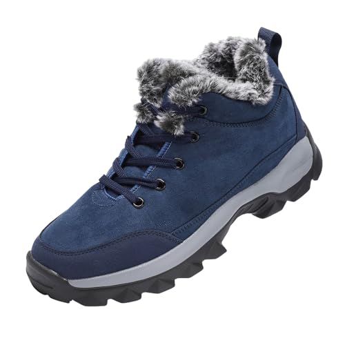 Schneeschuhe Herren Wandern Trekkingschuhe Wasserdichtes Obermaterial Wanderstiefel mit Fleece Gefüttert Schneestiefel Leicht Snowboots Thermal Schnürstiefeletten Outdoor Winterschuhe von Generisch