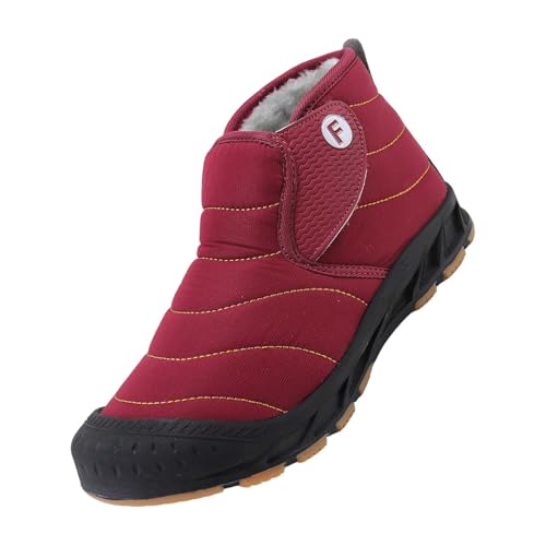 Schneeschuhe Herren Warm, Herren Schneestiefel Gefüttert, Wanderstiefel Ohne Schnüre Winterstiefel rutschfest Outdoorstiefel High-Top Winterchuhe Einfarbig Leichtgewicht Sportschuhe Schneeschuhe Herren Warm, Herren Schneestiefel Gefüttert, Wanderstiefel Ohne Schnüre Winterstiefel rutschfest Outdoorstiefel High-Top Winterchuhe Einfarbig Leichtgewicht Sportschuhe von Generisch