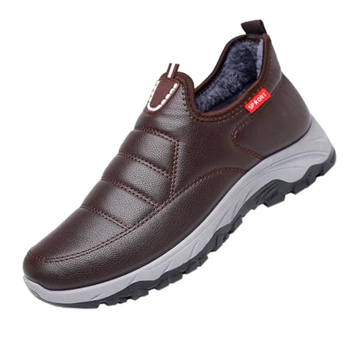 Schneeschuhe Herren Warm, Lederschuhe Herren Winter, Winterschuhe Fleece Outdoorschuhe rutschfest Wanderschuhe Wasserdicht Freizeitschuhe Leichtgewicht Bequeme Turnschuhe Für Männer von Generisch