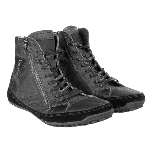 Schneeschuhe Herren Warm, Lederstiefel Herren Winter, Wintetstiefel Mit Schnürung Outdoorschuhe High-Top Lederschuhe Vintage Winterboots Plate Schnürstiefel Einfarbig Klassischer Stiefel von Generisch
