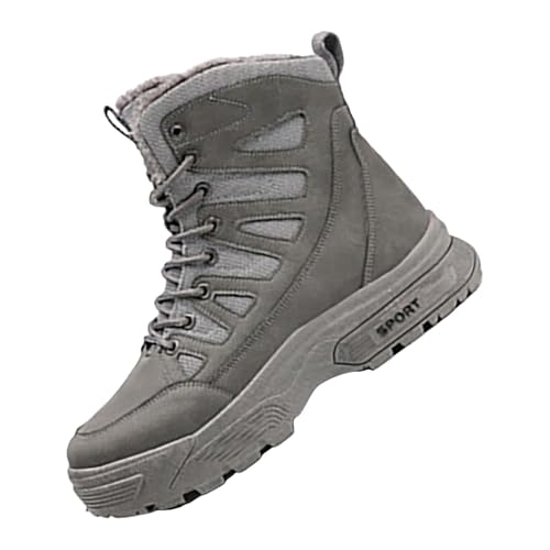Schneestiefel Herren Wasserdicht Winterstiefel mit Fleece Gefüttert Winter Boots Thermal Wollstiefel Dicke Sohle Schnürstiefel Rutschfest Snowboots High Top Winterschuhe Zum Schnüren von Generisch