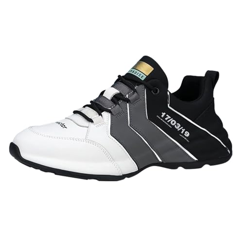 Schnüren Sie Sportschuhe für Herrenschuhe Mode Freizeitschuhe zum Gehen Lederschuhe Schuhe Herren Business Schwarz (Grey, 39) von Generisch