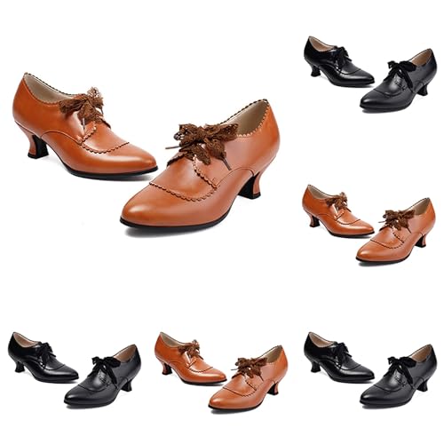 Schnürschuhe Damen Oktoberfest Lässiger Vintage Business Schuhe Pumps Businessschuhe Schnürhalbschuhe Halbschuhe Blockabsatz Klassische Weiche Spitz Zulaufende Lederschnürschuhe Büroschuh Schnürschuhe Damen Oktoberfest Lässiger Vintage Business Schuhe Pumps Businessschuhe Schnürhalbschuhe Halbschuhe Blockabsatz Klassische Weiche Spitz Zulaufende Lederschnürschuhe Büroschuh von Generisch