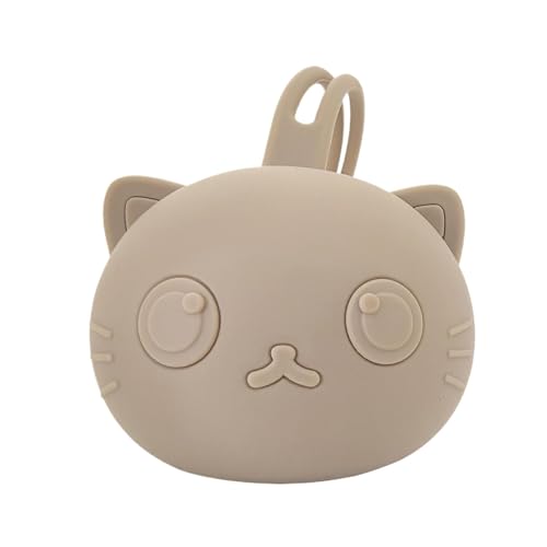 Schnulleretui, Schnullerbox | Tragbare Reise-Schnullertasche aus Silikon mit Umhängeband - Nippelhalter-Etui, süßer Behälter in Katzenform, für Wickeltaschen, Kinderwagen oder Geldbörsen von Generisch