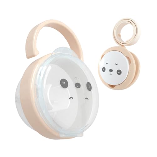Schnullerhalter-Set, Panda-Kettenbox, staubdichte Abdeckung mit sicherem Clip, tragbare Aufbewahrung für Outdoor-Reisen, Babybedarf und Kleinkinder, für und Mädchen, aprikose, Refer to von Generisch