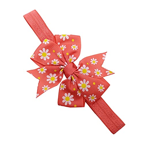 Schnullerkette Schleife Kleinkind Baby Mädchen Blumen Stirnband Blumendrucke Bowknot elastisches Haarband für Geschenke Schleifen Set (E, One Size) von Generisch
