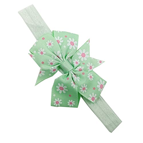 Schnullerkette Schleife Kleinkind Baby Mädchen Blumen Stirnband Blumendrucke Bowknot elastisches Haarband für Geschenke Schleifen Set (J, One Size) von Generisch