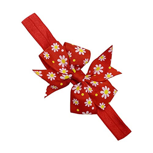 Schnullerkette Schleife Kleinkind Baby Mädchen Blumen Stirnband Blumendrucke Bowknot elastisches Haarband für Geschenke Schleifen Set (L, One Size) von Generisch