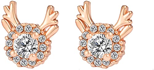 Schöne Weihnachts-Ohrstecker in Rentiergeweih-Form für Frauen, Teenager, Mädchen, Geburtstag, Weihnachten, Freunde, Geschenk, Langlebigkeit von Generisch