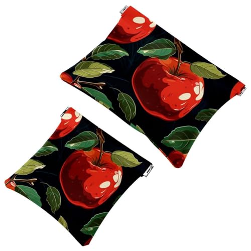 Schrapnellbeutel für Geldbörse, frische Früchte, wasserdichte Make-up-Tasche, tragbare Tasche für Damen, 2 Stück, Mehrfarbig 10, A：7.1x5.8in/18x14.8cm，B:4.7x4.5in/12x11.5cm von Generisch