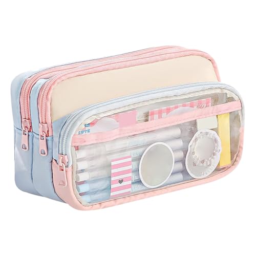 Schreibbeutel Organizer | Canvas -Stiftspeicherbeutel mit 3 Fächern für die Schule - stilvoller Zipper -Bleistift -Lagerbehälter für Schüler Mädchen Kinder Männer Frauen Erwachsene von Generisch