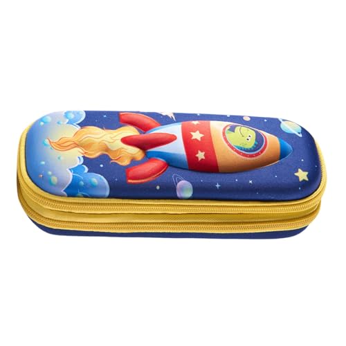 Schreibwaren Stiftetasche - Wasserdichtes Stifteetui Schreibwaren Tasche - Federmäppchen mit Cartoon-Mustern für Geburtstag Weihnachten Neujahr Ostern, Rakete, Refer to , Unisex von Generisch