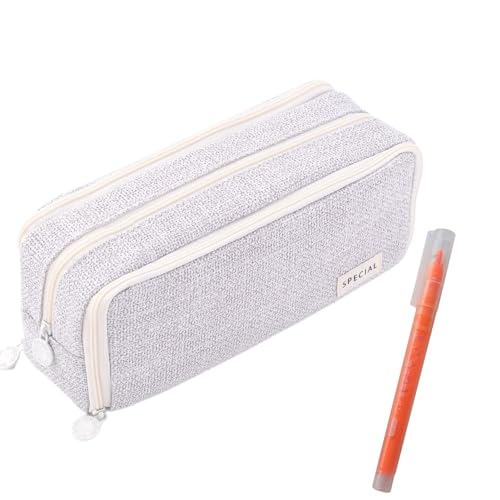 Schreibwarentasche, Federmäppchen – Stifteetui mit 3 Fächern – Stifthalter für Schule, Haftnotizen, Marker, Radiergummis, grau, Refer to description, Unisex Schreibwarentasche, Federmäppchen – Stifteetui mit 3 Fächern – Stifthalter für Schule, Haftnotizen, Marker, Radiergummis, grau, Refer to description, Unisex von Generisch