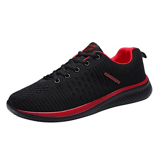 Schuhe Damen Bootsschuhe Atmungsaktive im freien Sportnetzwerk- Männer Woemen Paare für Frauen Schuhe Damen Schnürschuhe Schwarz (Red, 40) von Generisch