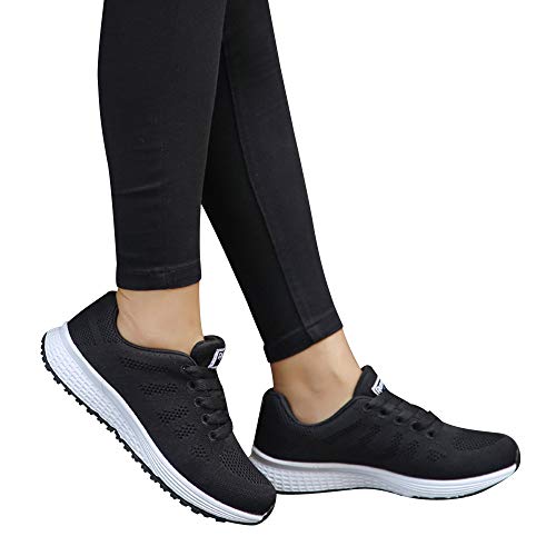Schuhe Damen Elegant Bequem, Walkingschuhe Damen Leicht Laufschuhe Mesh Freizeitschuhe Schnürer Stoffschuhe Low Top Sneakers Atmungsaktiv Sportschuhe Rutschfeste Halbschuhe Outdoor Turnschuhe von Generisch