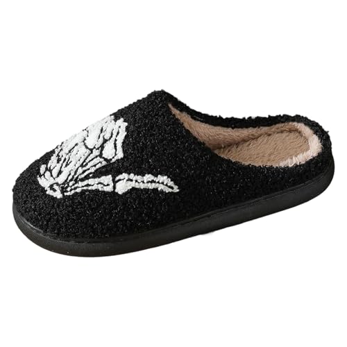 Schuhe Damen Hausschuhe Winter Plüsch Pantoffeln Bequeme Flauschige Slippers Flache Halloween Winterschuhe Weiche Leichte Damenschuhe Drinnen Und Draußen Pantoletten Clogs von Generisch