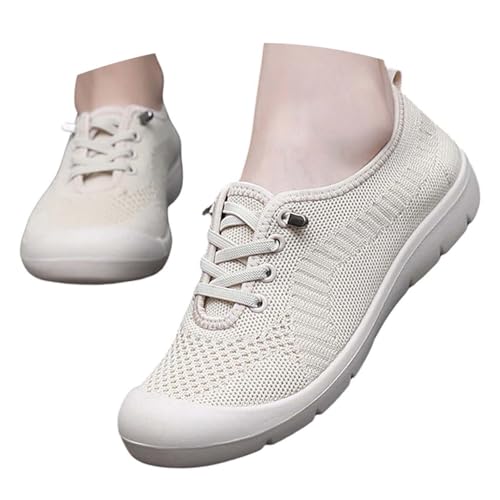 Schuhe Damen Mesh Breite Füße Turnschuhe Atmungsaktive Freizeitschuhe Flach Modische Walking Fitness Sport Atmungsaktiv Sneakers Slip on Loafers Halbschuhe Turnschuhe von Generisch
